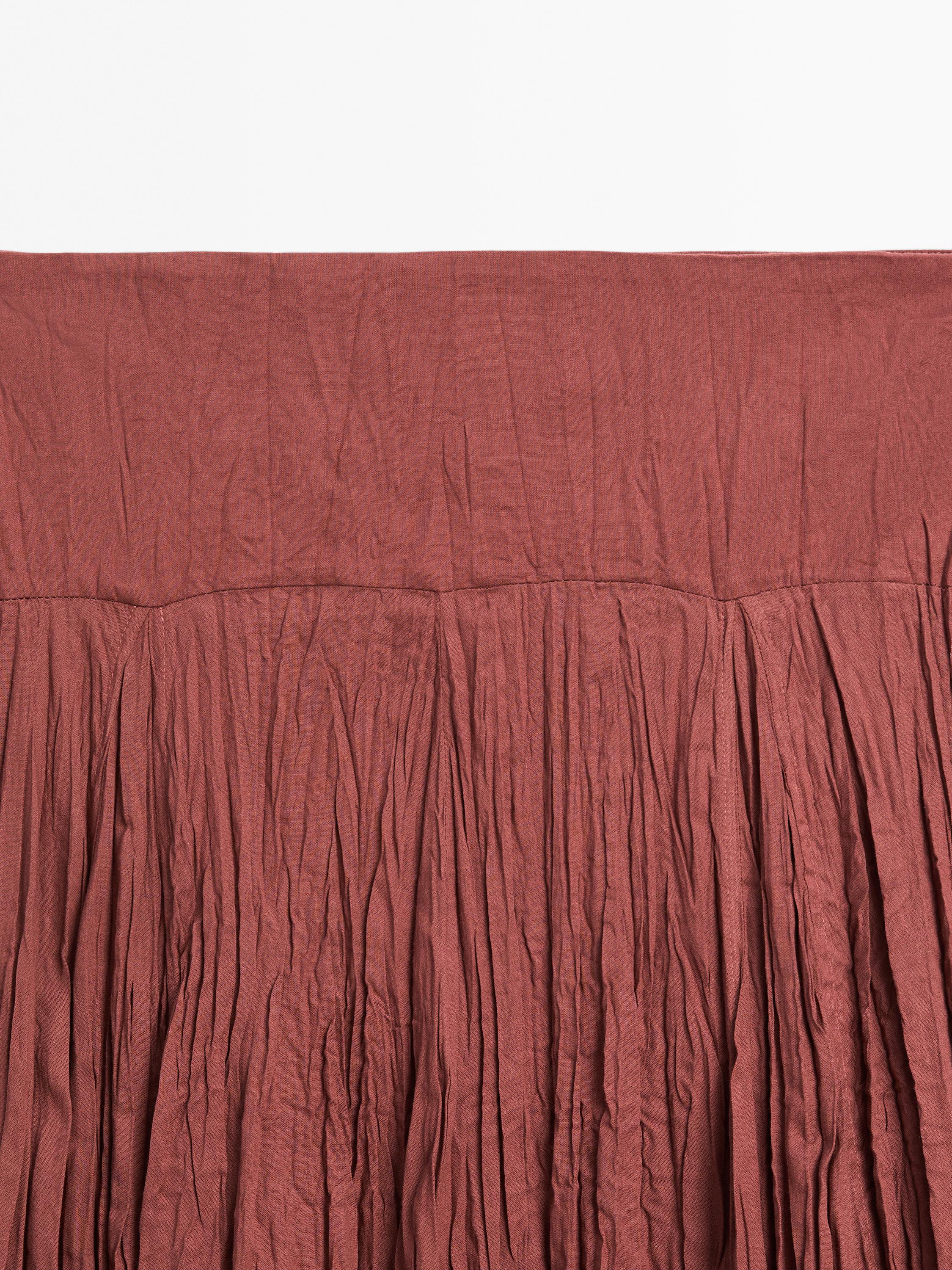 Jupe longue 100 % coton plissée